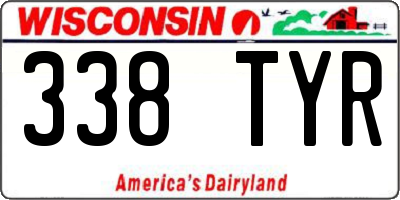 WI license plate 338TYR