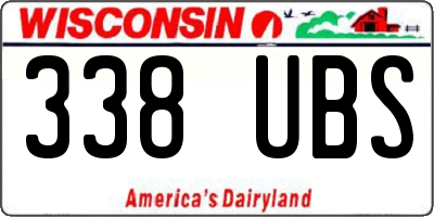 WI license plate 338UBS