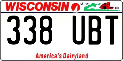 WI license plate 338UBT