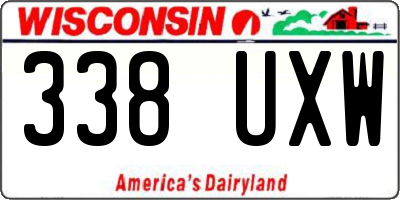 WI license plate 338UXW