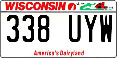 WI license plate 338UYW