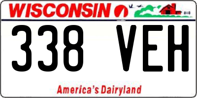 WI license plate 338VEH