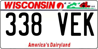 WI license plate 338VEK