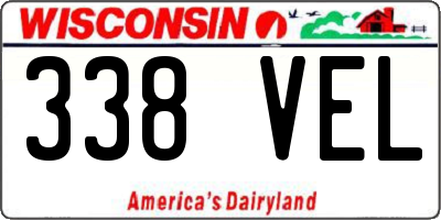 WI license plate 338VEL