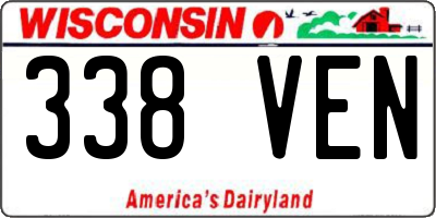 WI license plate 338VEN