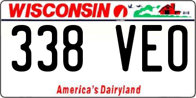 WI license plate 338VEO