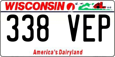WI license plate 338VEP