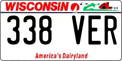 WI license plate 338VER