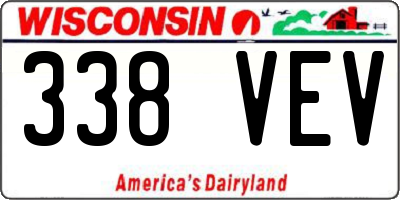 WI license plate 338VEV