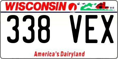 WI license plate 338VEX
