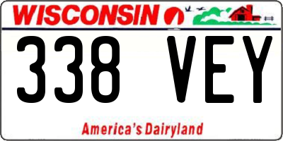WI license plate 338VEY