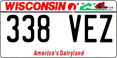 WI license plate 338VEZ