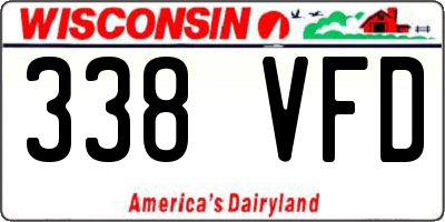 WI license plate 338VFD