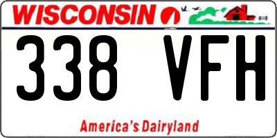 WI license plate 338VFH