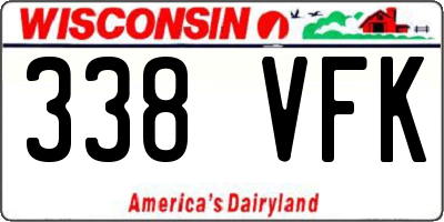 WI license plate 338VFK