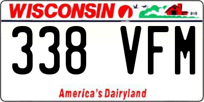 WI license plate 338VFM