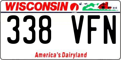 WI license plate 338VFN