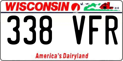 WI license plate 338VFR