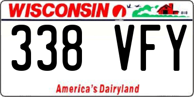 WI license plate 338VFY