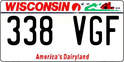 WI license plate 338VGF
