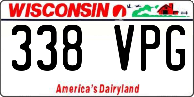 WI license plate 338VPG