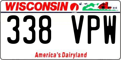WI license plate 338VPW