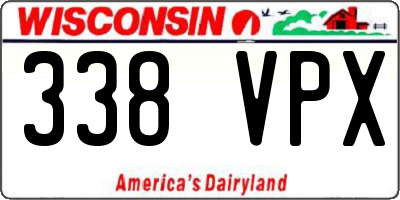 WI license plate 338VPX