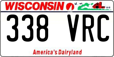 WI license plate 338VRC