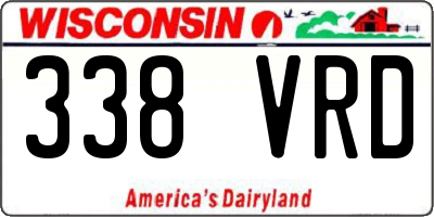 WI license plate 338VRD