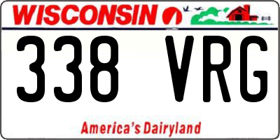 WI license plate 338VRG