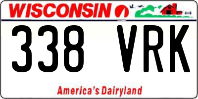 WI license plate 338VRK
