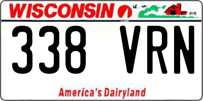 WI license plate 338VRN