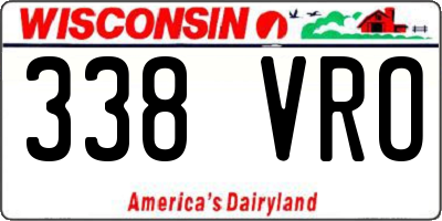 WI license plate 338VRO