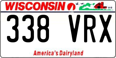 WI license plate 338VRX
