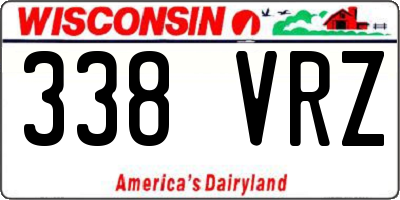 WI license plate 338VRZ