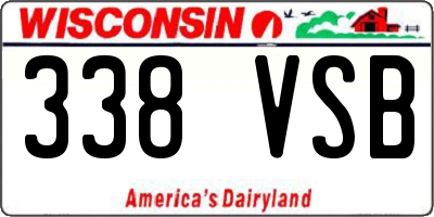 WI license plate 338VSB