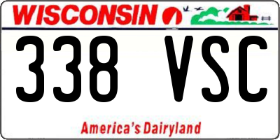 WI license plate 338VSC