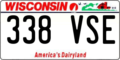 WI license plate 338VSE
