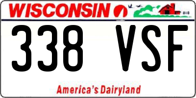 WI license plate 338VSF