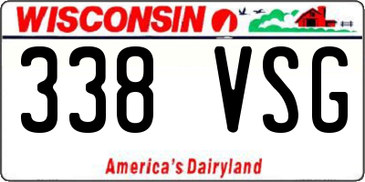 WI license plate 338VSG