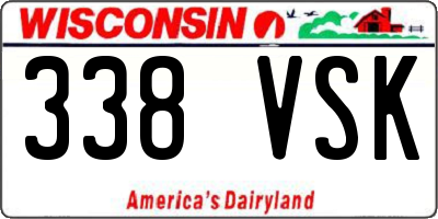 WI license plate 338VSK