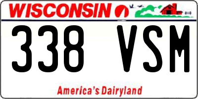WI license plate 338VSM