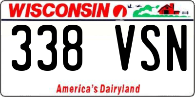 WI license plate 338VSN