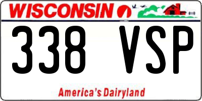 WI license plate 338VSP