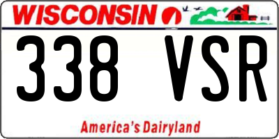 WI license plate 338VSR