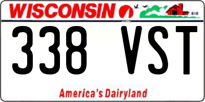 WI license plate 338VST
