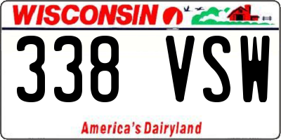 WI license plate 338VSW