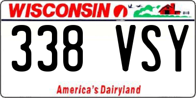 WI license plate 338VSY