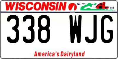 WI license plate 338WJG