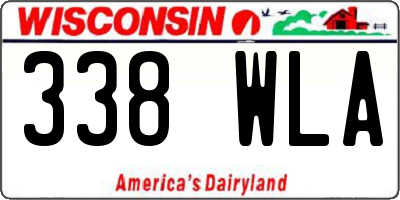 WI license plate 338WLA
